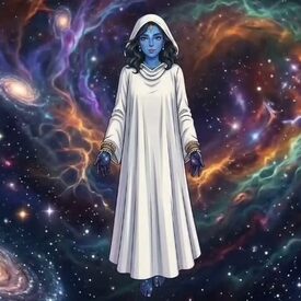 Figura de blanco entre galaxias