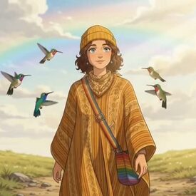 La niña del poncho amarillo